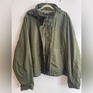 Athleta Lightweight Bomber Jacket, Olive Green, size 2x